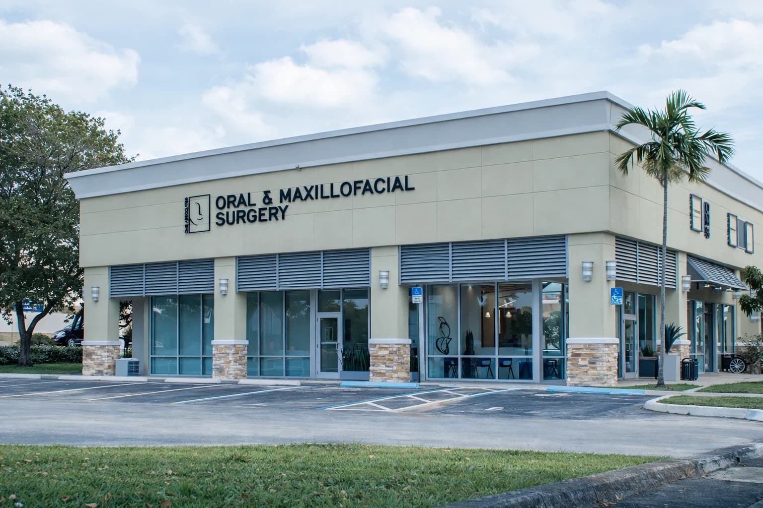 Exterior of an OMS Associates oral surgery office in South Florida